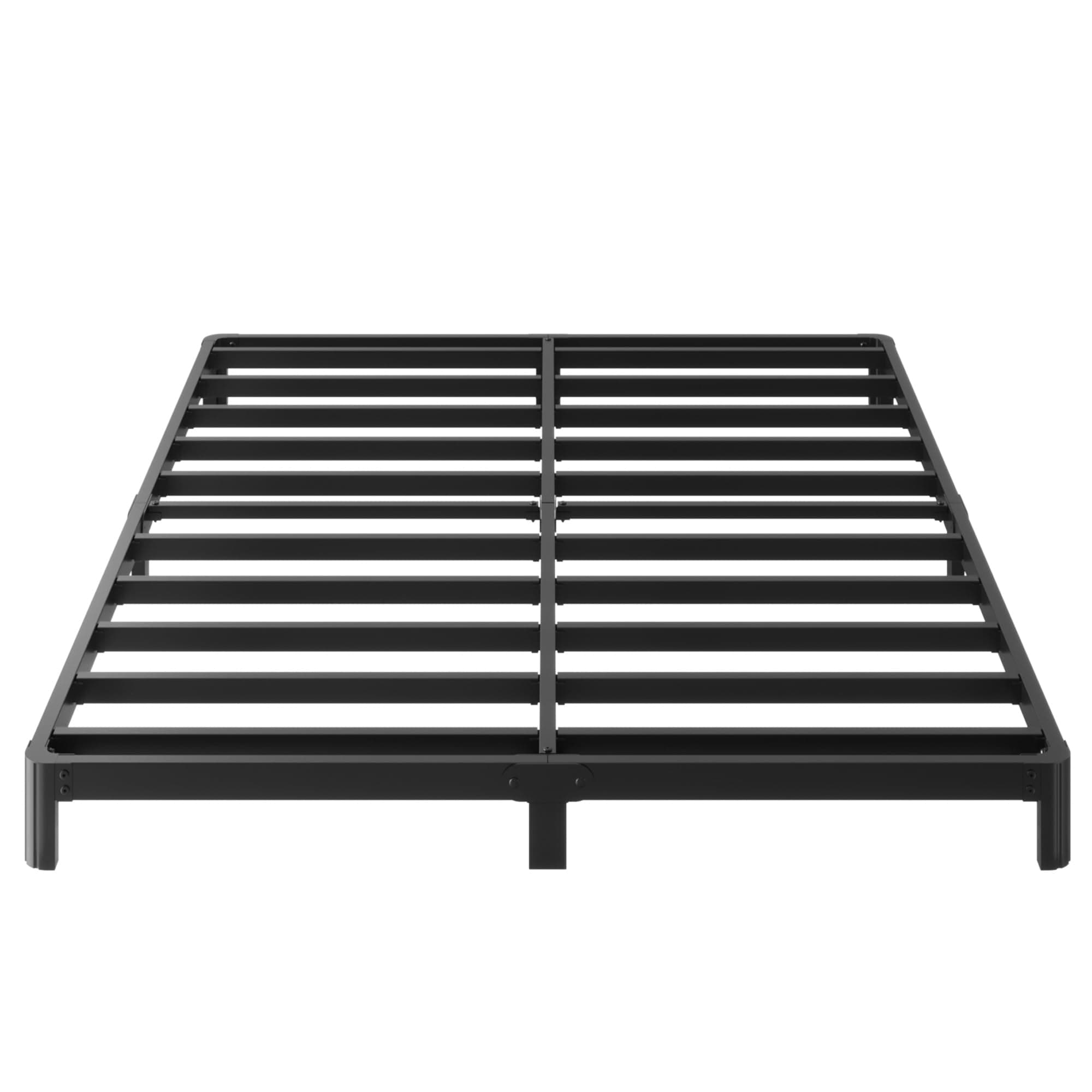 6 Inch Low Profile King Bed Frame with Rounded Corner Legs Heavy Duty Metal King Size Platform Bed Frame No Box Spring Needed, Easy Assembly, Noise Free, Black.