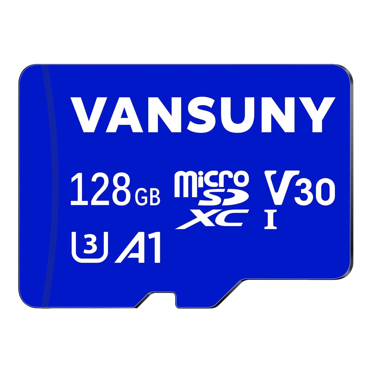 Vansuny Micro SD Card 128GB microSDXC Memory Card with SD Adapter A1 App Performance V30 4K Video Recording C10 U3 Micro SD for Phone, Security Camera, Dash Cam, Action Camera