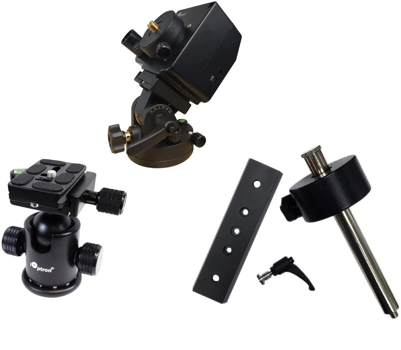 iOptron SkyTracker Pro Camera Mount with Polar Scope - Bundle with Ball Head and Balance Kit