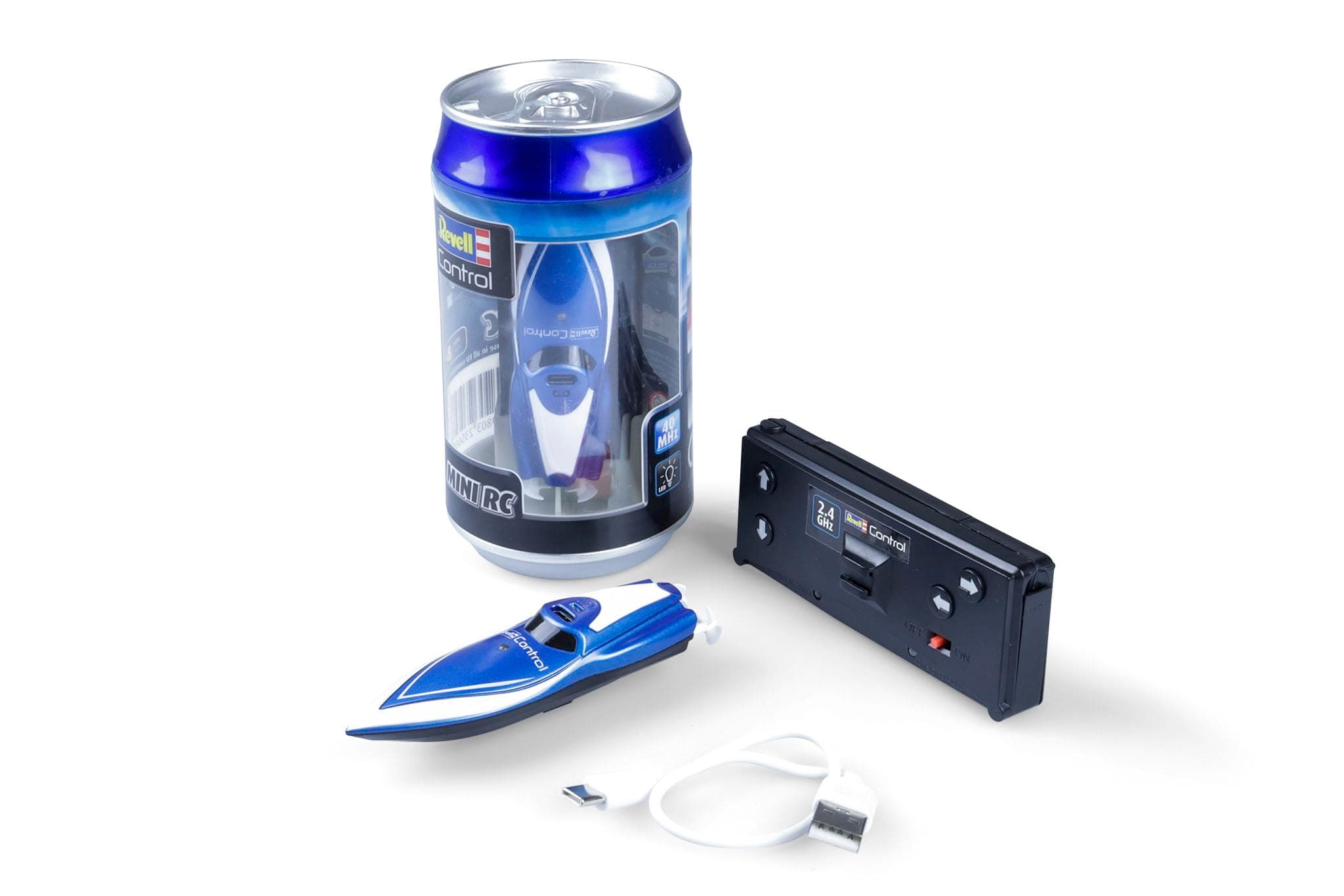 Control 23570 Mini RC Speedboat-Blue with Precise 2.4 GHz Control, 7.5cm in Length