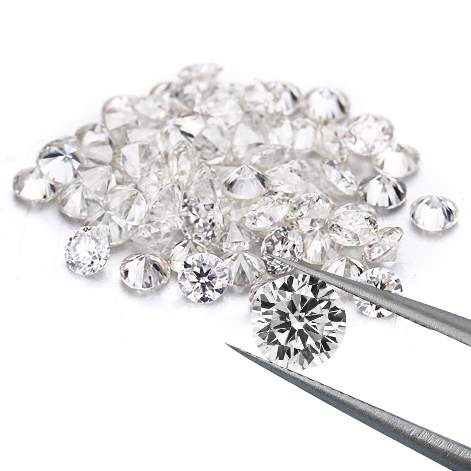 - 1ct Per Pack Small Size 0.8-3.5mm Tiny Loose Moissanite Gemstone D Colorless VVS1 Excellent Round Cut for Diamond Jewelry Making