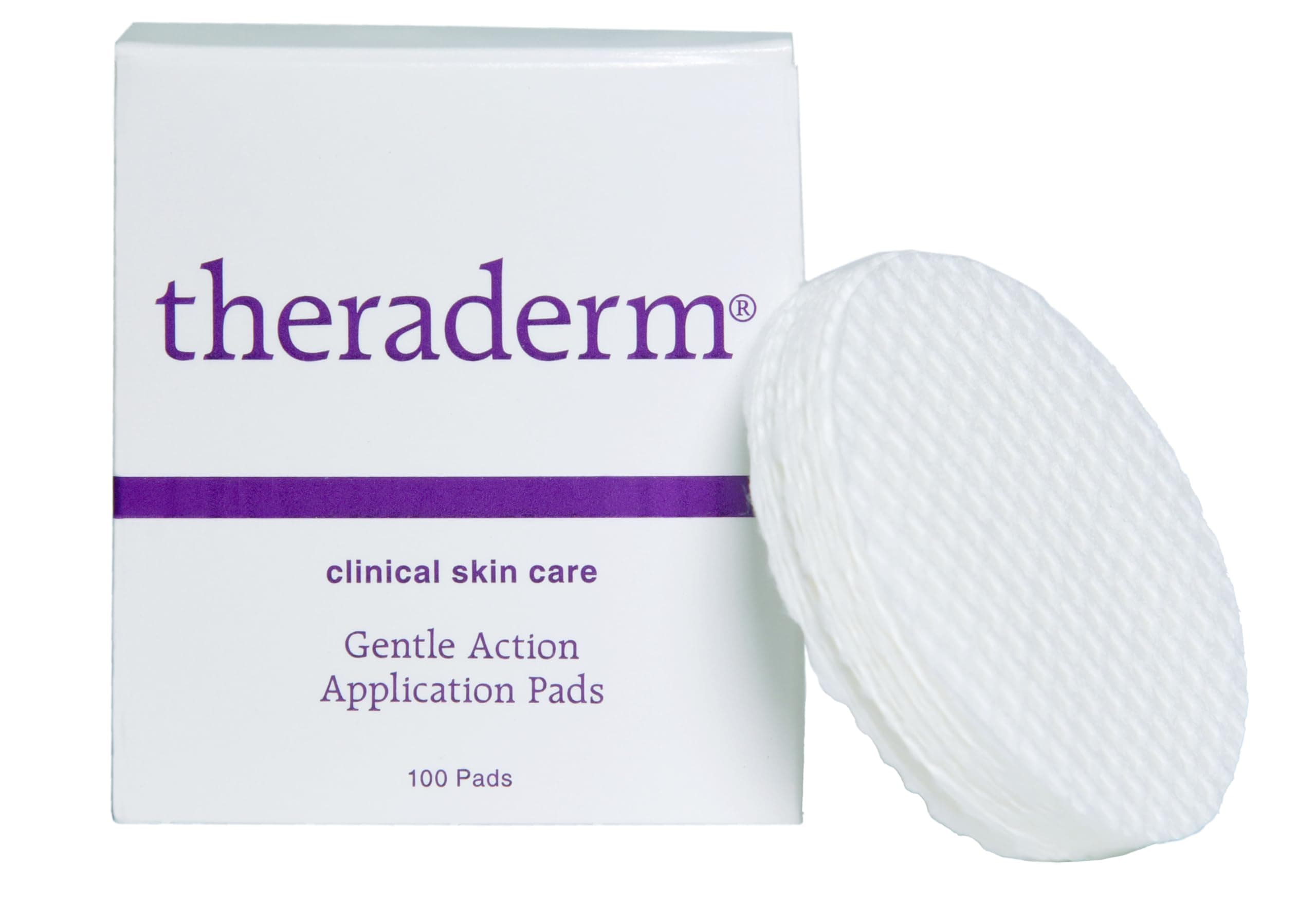 Theraderm Gentle Action Application Pads – Dual-Sided Ribbed Facial Treatment Pads for Toners & Exfoliants, Professional Skincare Accessory, 100 Count