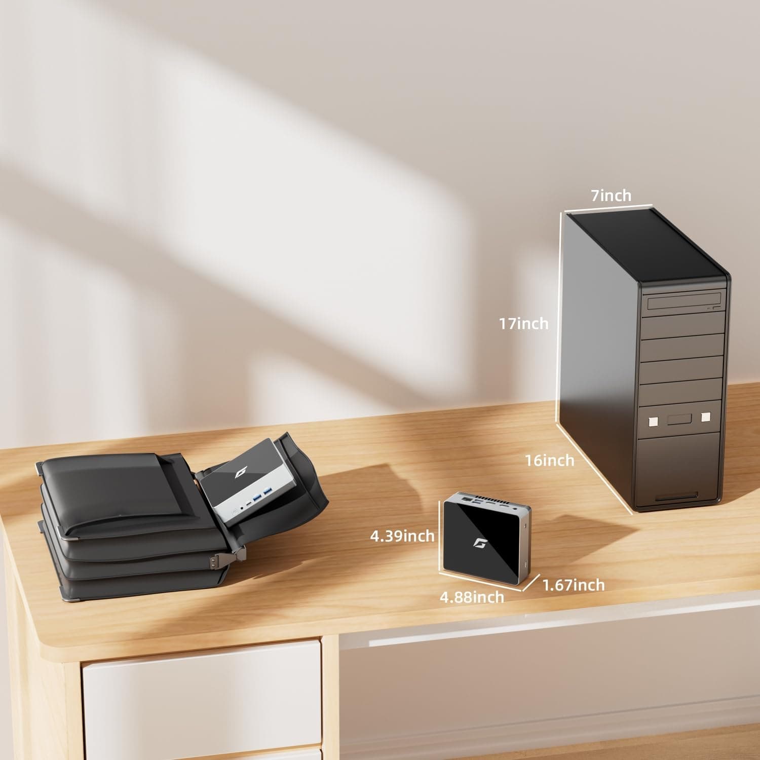 Nano A1 Ubuntu Linux Mini PC, Intel 12th Alder Lake N100 (up to 3.4GHz), Linux Computer 16GB DDR4 RAM 512GB PCIe SSD, Mini Desktop USB C 4K Dual Display/WiFi 6/BT5.2/RJ45/VESA