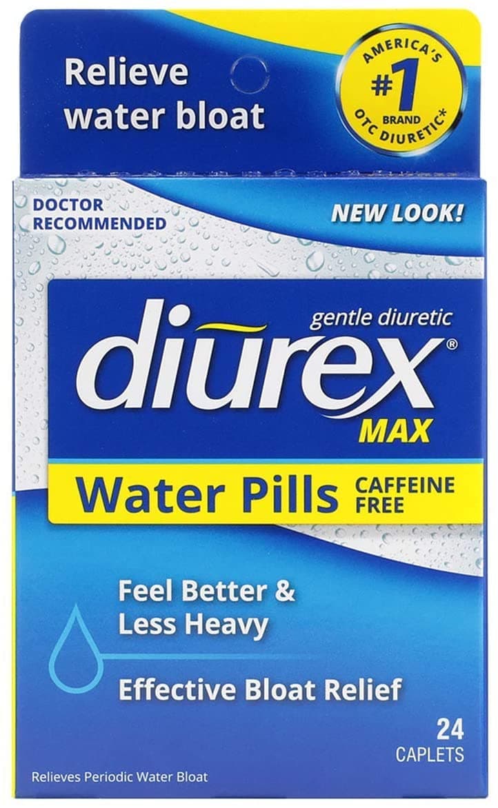 Diurex Max Water Caplets Caffeine Free - 24 Caplets, Pack of 3