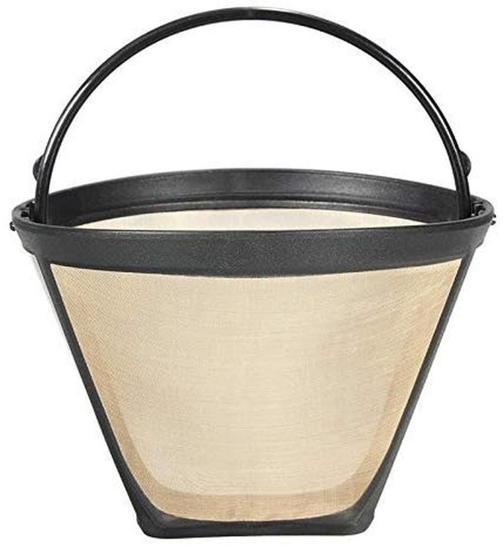 Permanent Reusable #4 Cone Shape Coffee Filter Mesh Basket Gold Tone Coffee Accessories