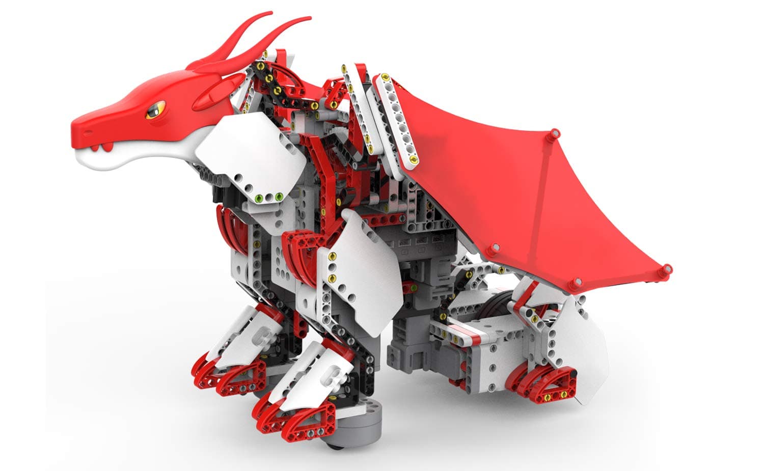 Mythical Series: FireBot Kit/App-Enabled Building & Coding STEM Robot Kit (606 Pcs), Red, Model:JRA0601