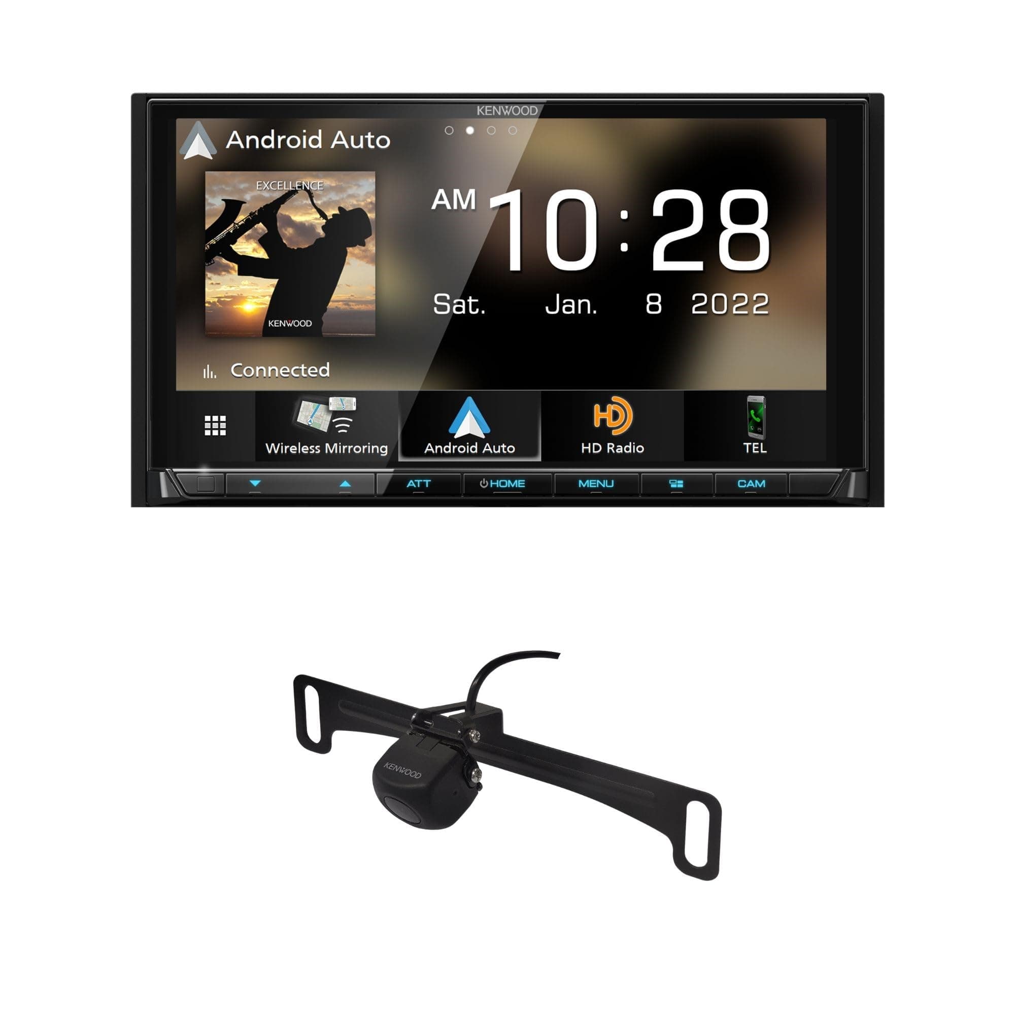 DMX958XR EXCELON Reference 6.8" Full HD Capacitive Touchscreen Car Stereo Receiver | Plus KENWOOD CMOS-240U Universal Backup Camera