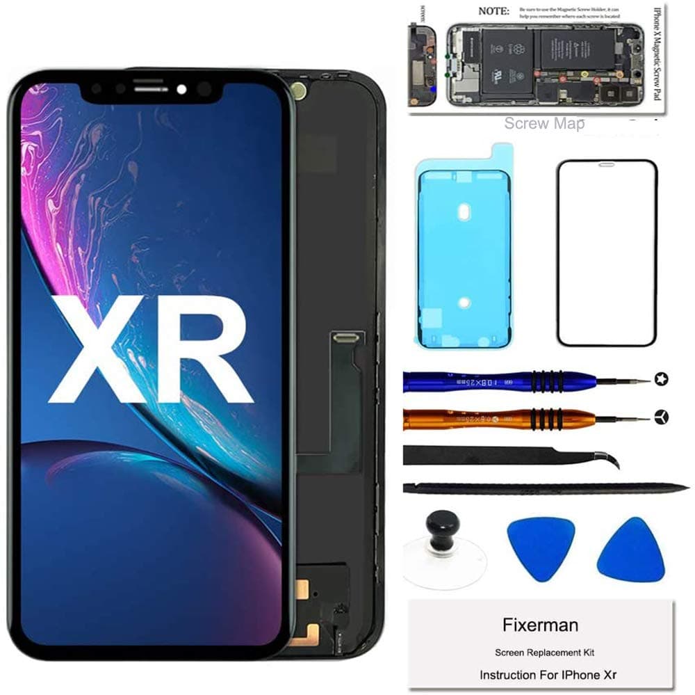 Fixerman for iPhone XR Screen Replacement 6.1 inch,LCD Display Touch Screen Digitizer Assembly with Repair Tools