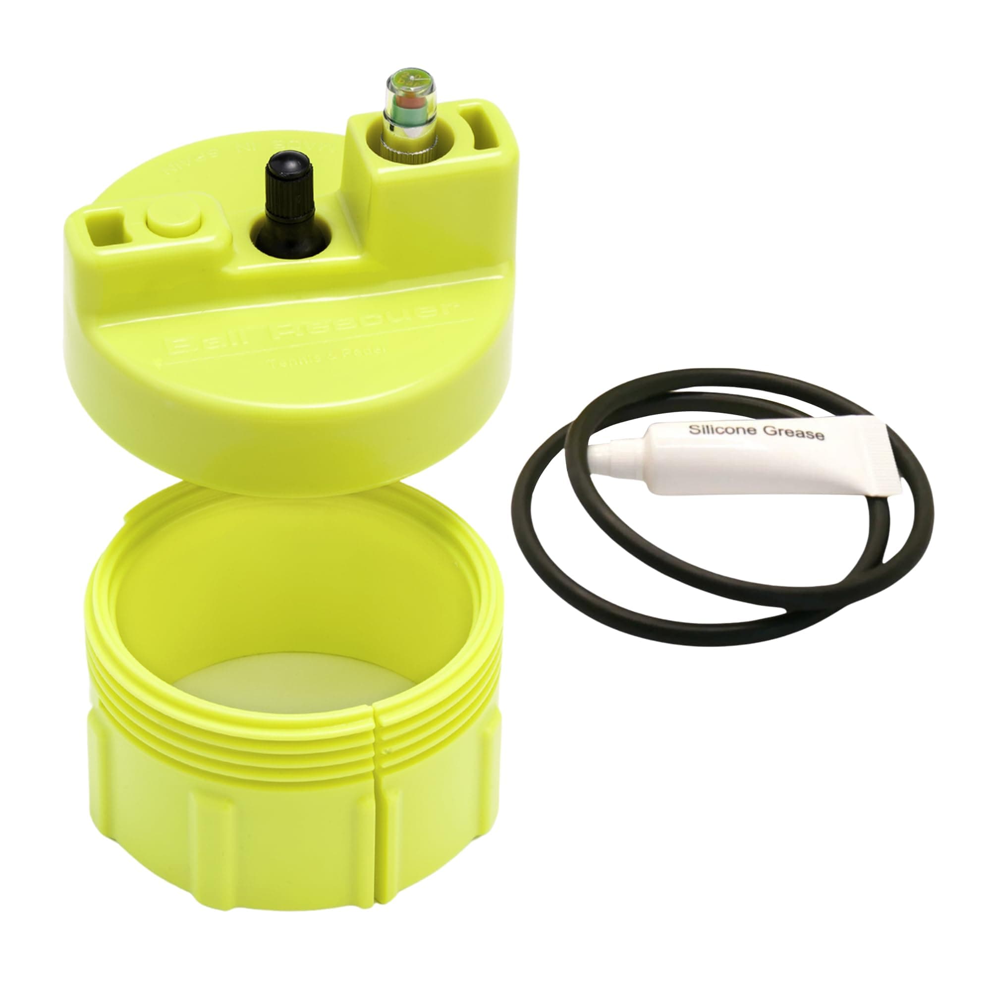 BALL RESCUER: Tennis Ball Pressurizer – Converts Compatible Tennis Ball Container into a 30 psi Ball Pressurizer & Extends Ball Life (Pump & Container not Included in Standard and Standard Plus)