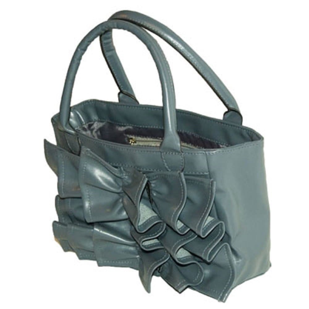 LDS Scripture Tote- Women's Grey Ruffle Regular Print Scripture Case for Girls