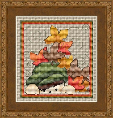 Fall Peeker Cross Stitch Pattern