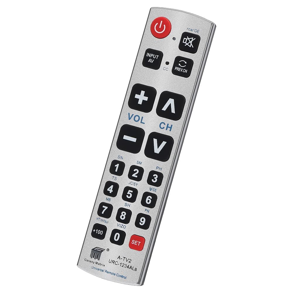 UNOCAR Seniors Elderly Big Button Universal Remote Control for Extra Large Jumbo Giant Remote, Simple Easy Basic Control and LG Samsung Sony JVC Toshiba Sharp Panasonic Technika Hitachi Polaroid TVs