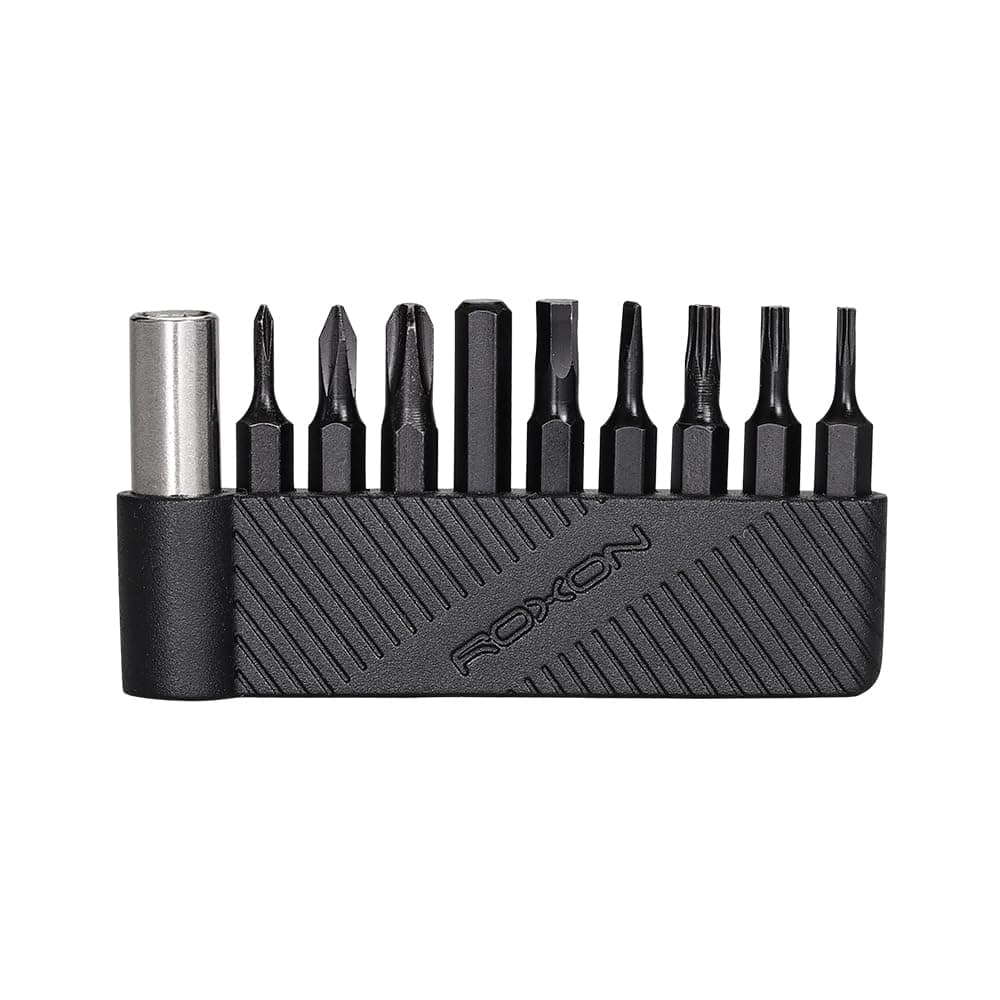 ROXON 9 pcs bits Group with Magnet Extended Holder to Adapt bits for ROXON KS2, H1, S802S,M2,M3; Different Size of Screwdriver T8 T6T10 PH0 PH2
