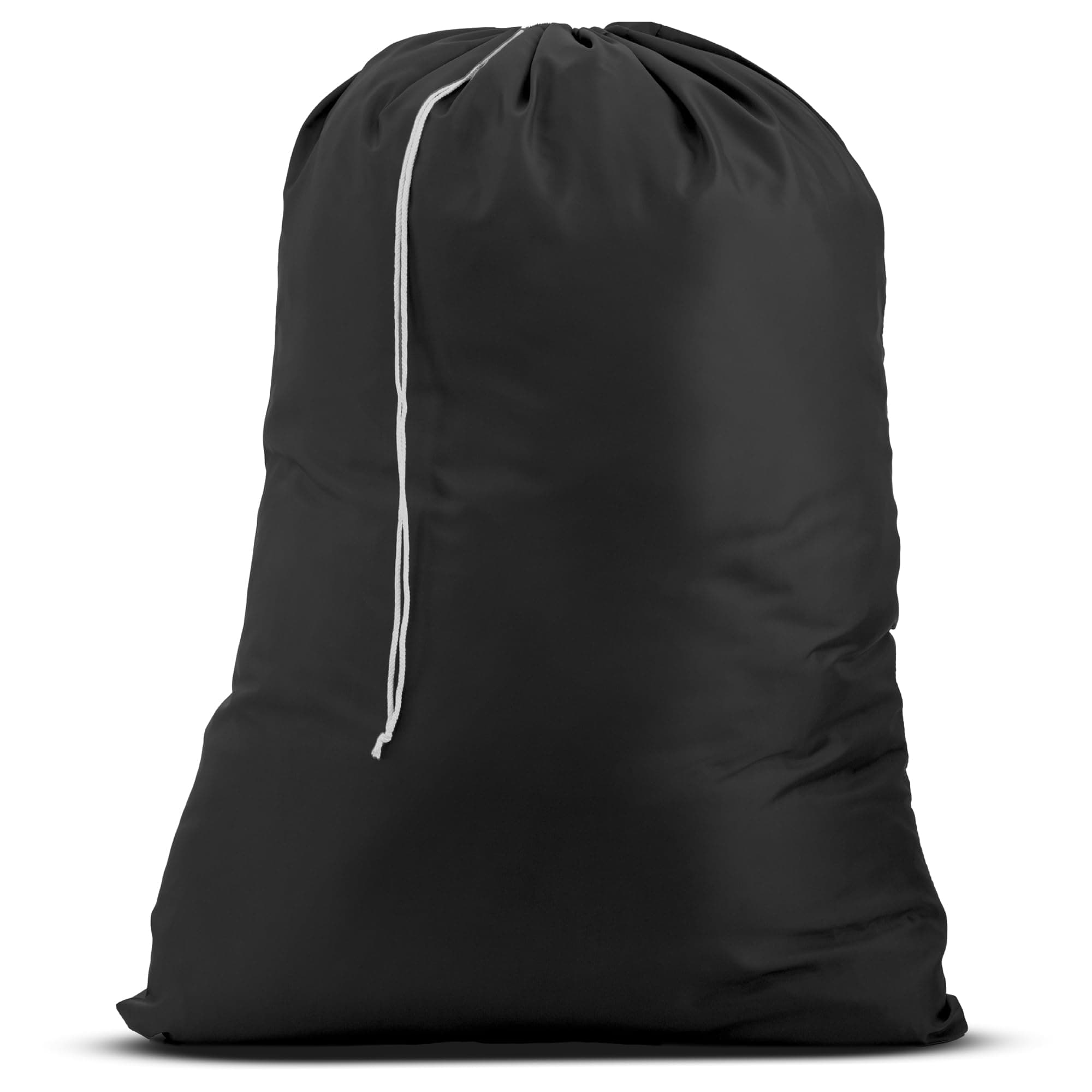 Nylon Laundry Bag, Large Capacity with Locking Drawstring, Machine Washable, Fits Laundry Baskets or Hampers, Holds 2 Loads of Clothes (Black, 30" x 40")