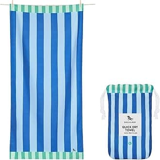 Dock & Bay Beach Towel - Quick Dry, Sand Free - Compact, Lightweight - 100% Recycled - Includes Bag - Blue Sky - Extra Large (200x90cm, 78x35)