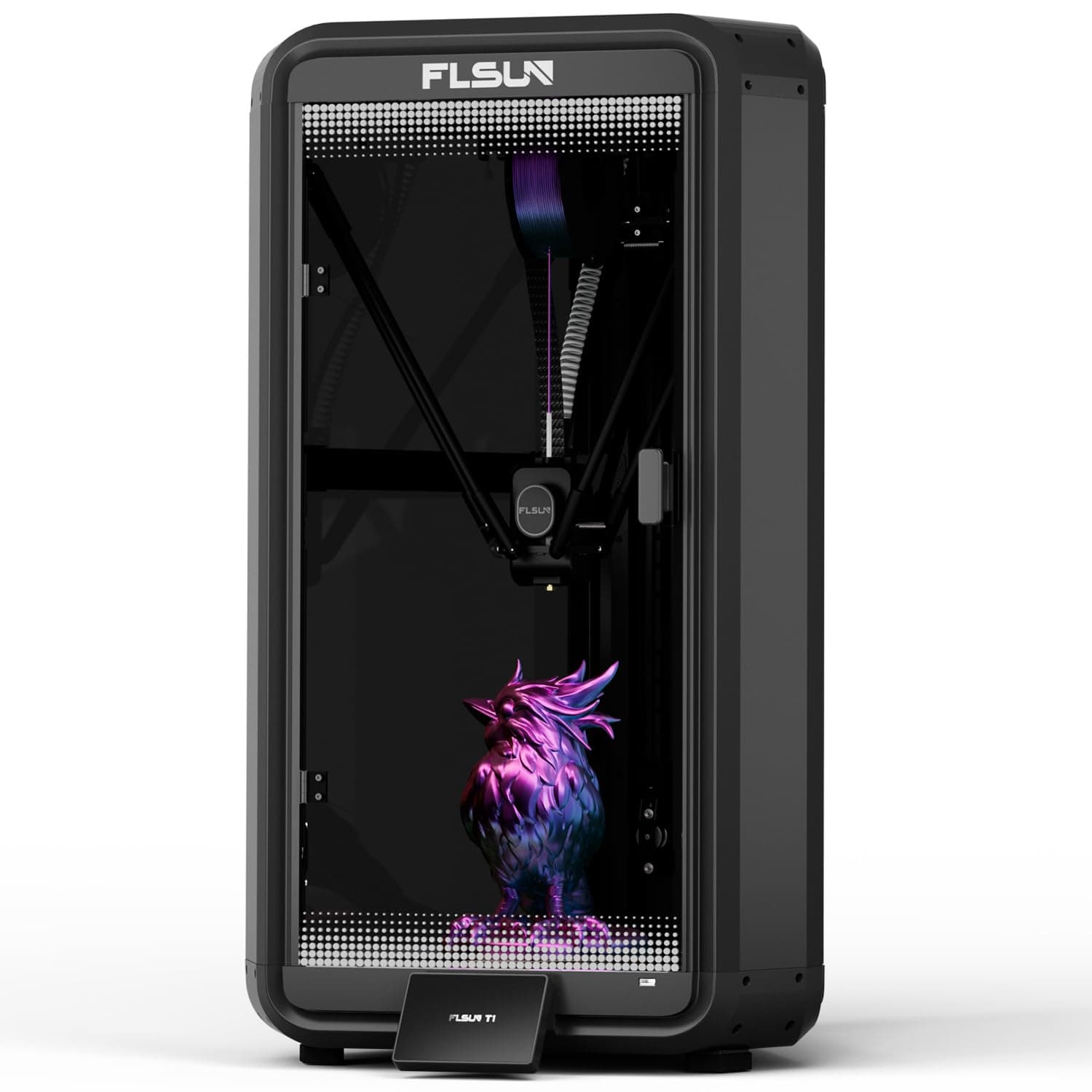 FLSUNT1 Delta 3D Printer - 2024 New Version FDM 3D Printers with High-Speed (1000mm/s), Fully Auto Leveling, Dual-Gear Direct Extruder, 300°C Printing Support,Printing Size 10.2" x 10.2" x 12.9"