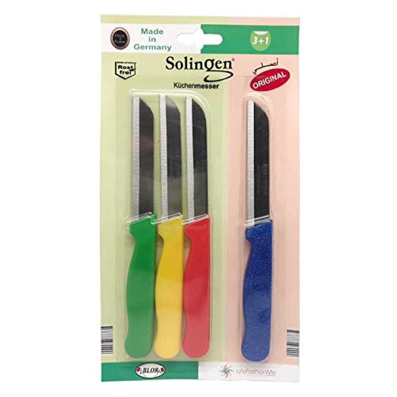Solingen Germany Solid Handle Knife Set - 4 Pieces