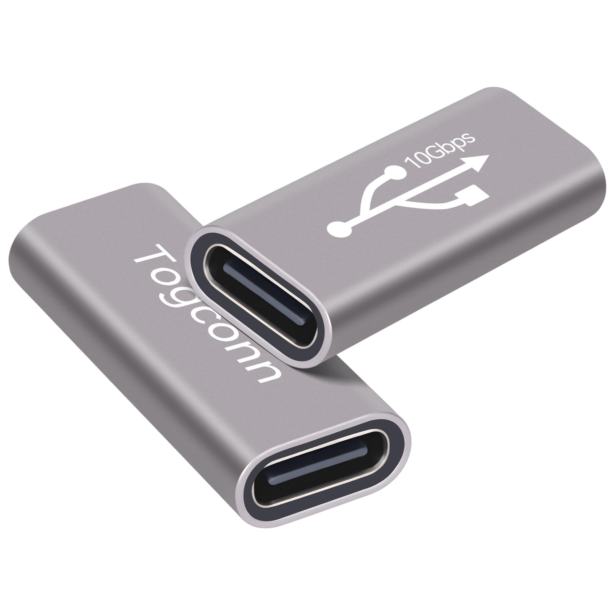 USB C 3.1 Coupler 2Pack, USB 3.1 Type-C Female to Female Extension Adapter Connector Supports 4K@60Hz Video, 10Gbps Data Transfer and Fast Charging Compatible with Thunderbolt 4/3, iPhone 15/16 Series