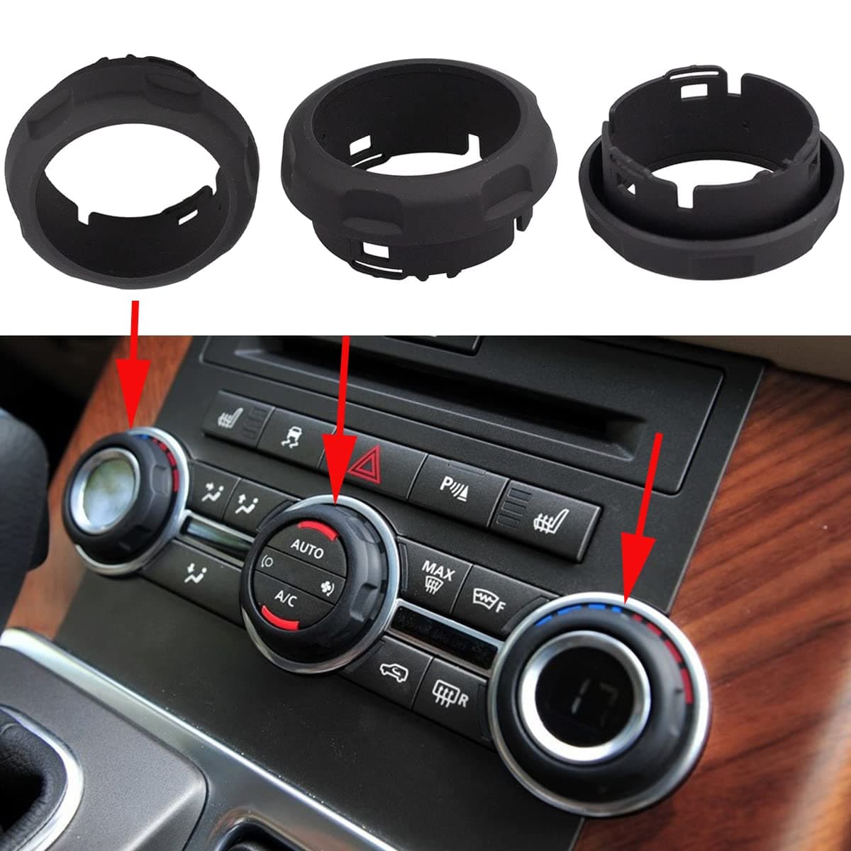 3PCS Central Console A/C Volume Control Knob Compatible with Land Rover Range Rover Sport Discovery 4 2009 2010 2011 2012 2013 LR029591