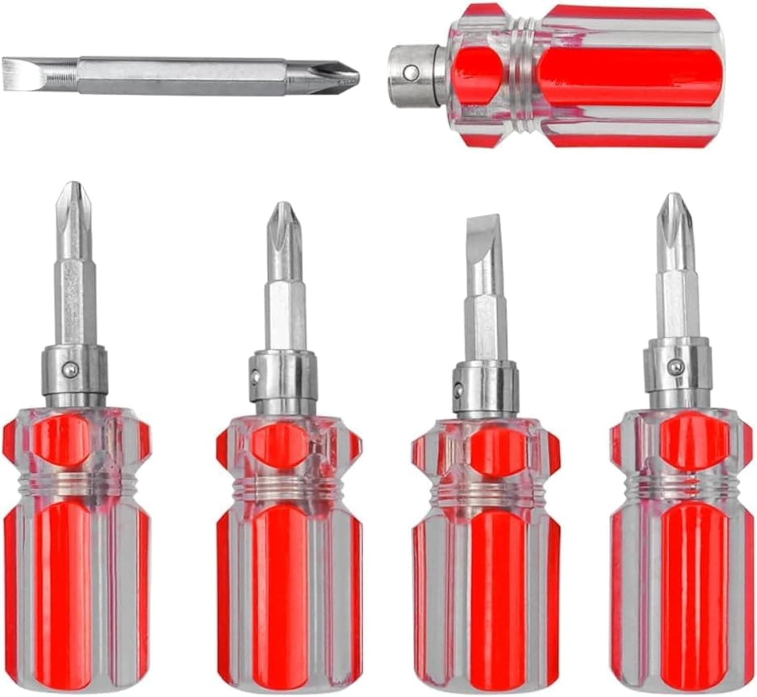 – 5 Pcs Mini Short Screwdriver Bits Stubby Phillips & Slotted Screwdriver Bits Magnetic Tip Screwdriver Set Compact Hand Tool for Reparing