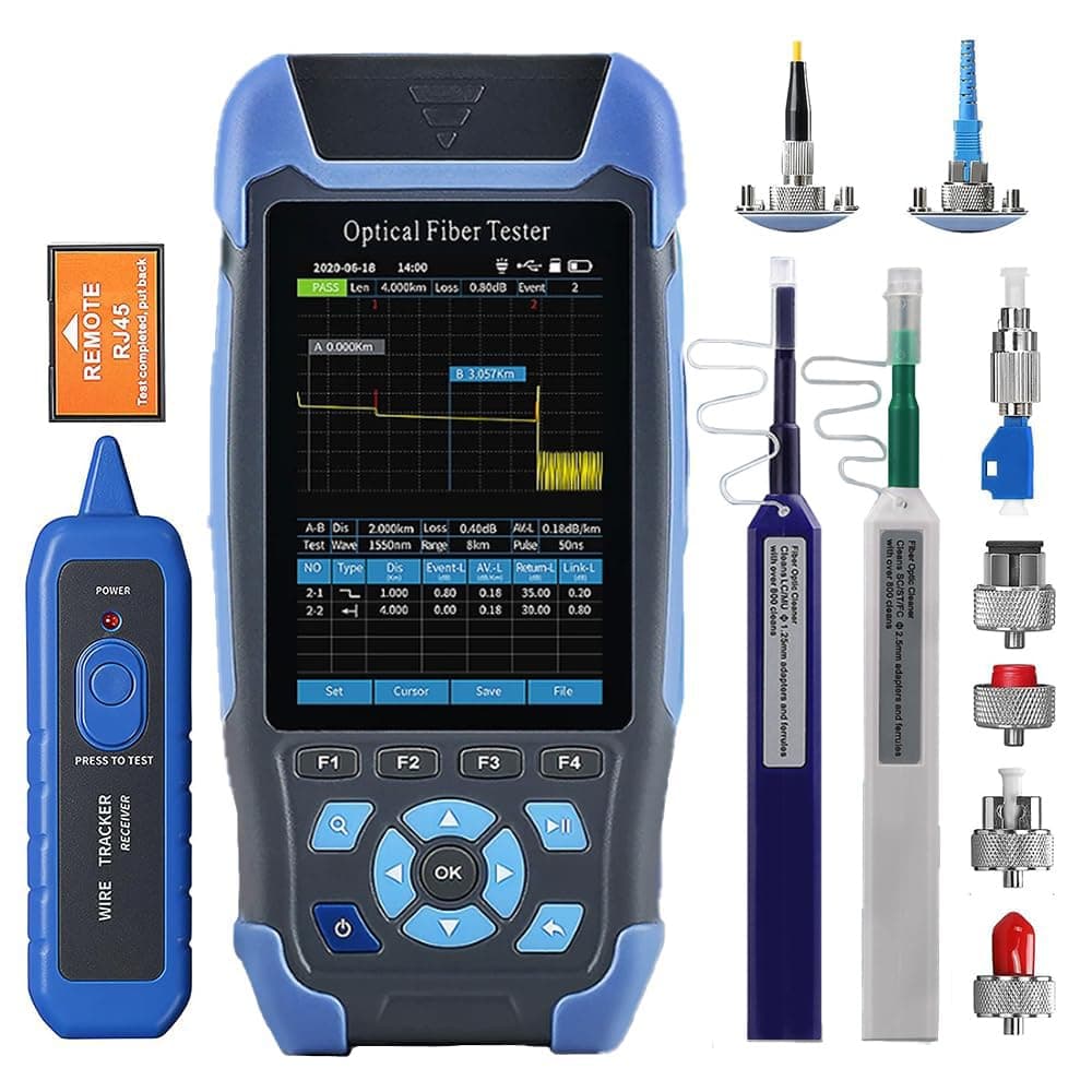 Mini-Pro 1310/1550nm SM OTDR Mulit-Function Tester Built in OPM/OLS / RJ45 Test/VFL Test Rang 5m-60Km Dynamic Range 24dB/22dB Connector UPC with FC/APC-FC/UPC-SX (YD-3000-UPC)