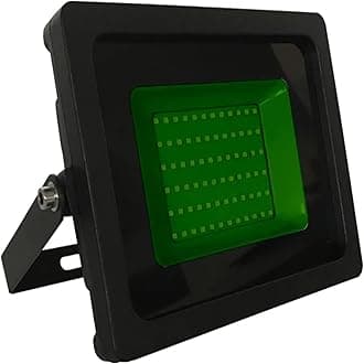 30W Green LED Slimline Floodlight, Waterproof Outdoor Light, IP65 Rated Focus Light for Small Gardens & Effect Lighting, Energy-Efficient A+ Rating, 240W Equivalent with 120-Degree Beam Angle
