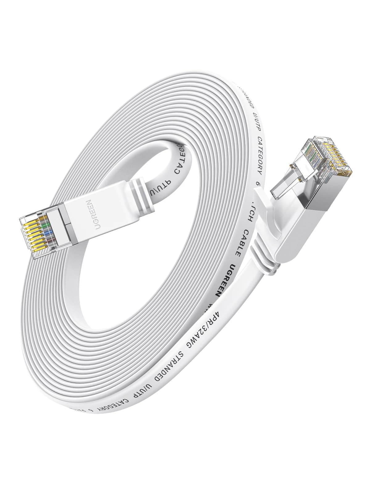 UGREEN Ethernet Cable 5M Cat6 1000Mbps Flat Lan Internet Network Cable High-Speed Shielded Cord RJ45 Compatible for Laptop, PC, PS5, PS4, TV, Modem, Router, Hub, Switch, Gaming Accessories