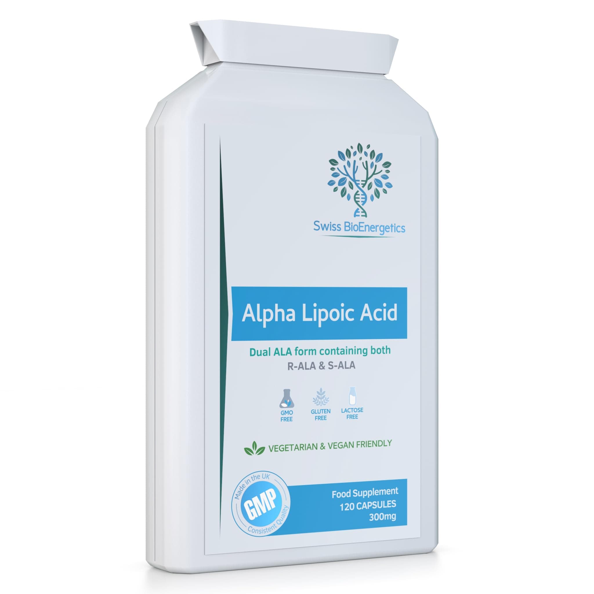Alpha Lipoic Acid 300mg 120 Capsules – Dual ALA (Both R-ALA and S-ALA) - UK Manufactured