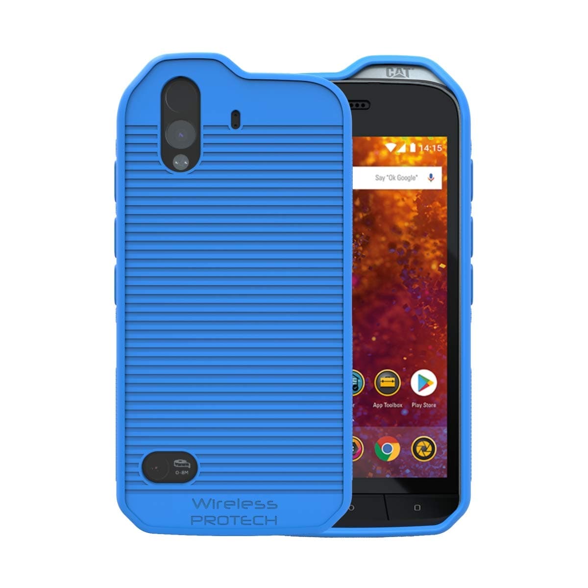 Case Compatible with CAT S61. Slim Flexible Rugged Case with Drop Protection (Blue)