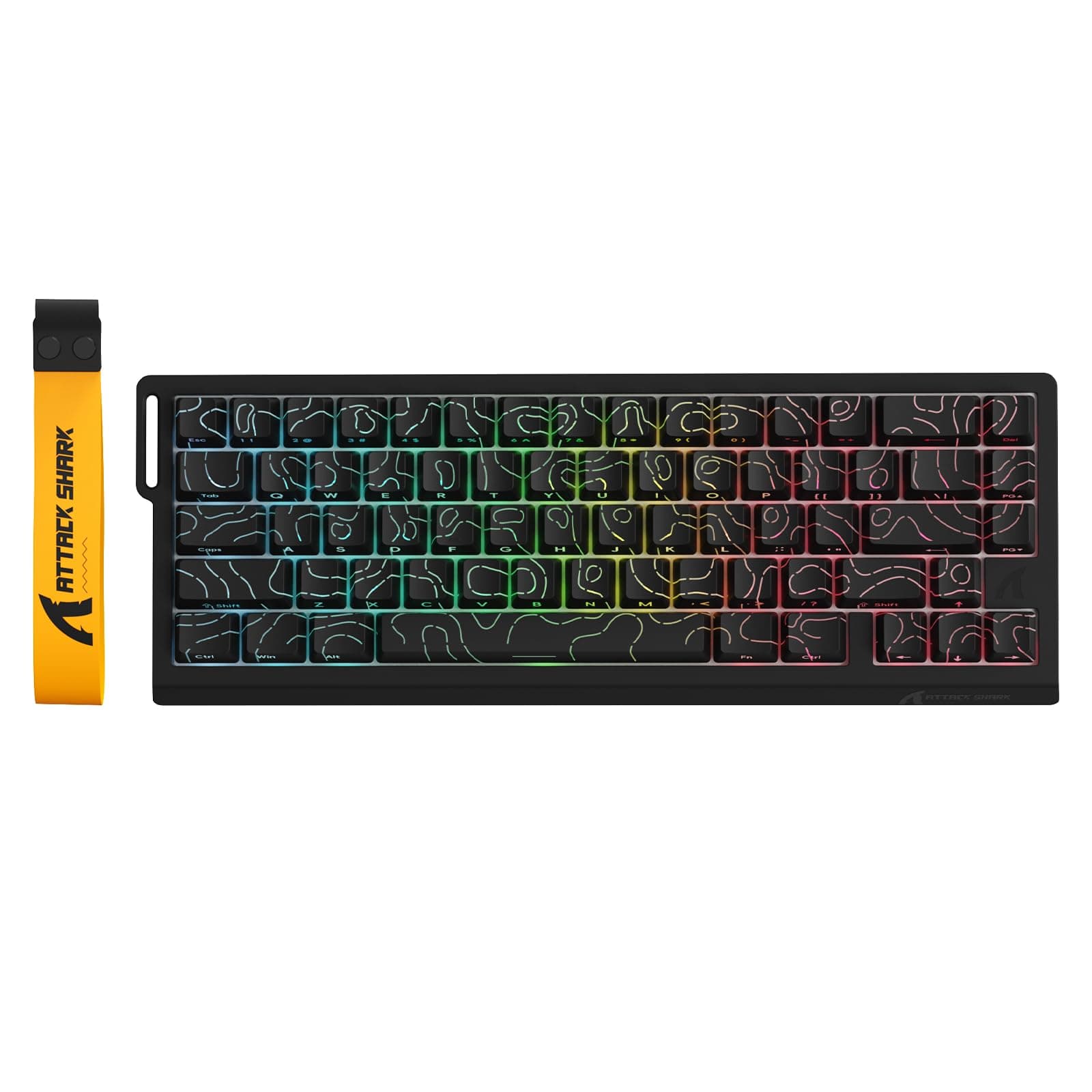 ATTACK SHARK X68 PRO HE Wireless Rapid Trigger Gaming Keyboard with Adjustable Actuation,8K Polling Rate,Hall Effect Magnetic Switch,Hot-Swap,RGB Backlit,BT/2.4GHz/Wired,for FPS Games-Black