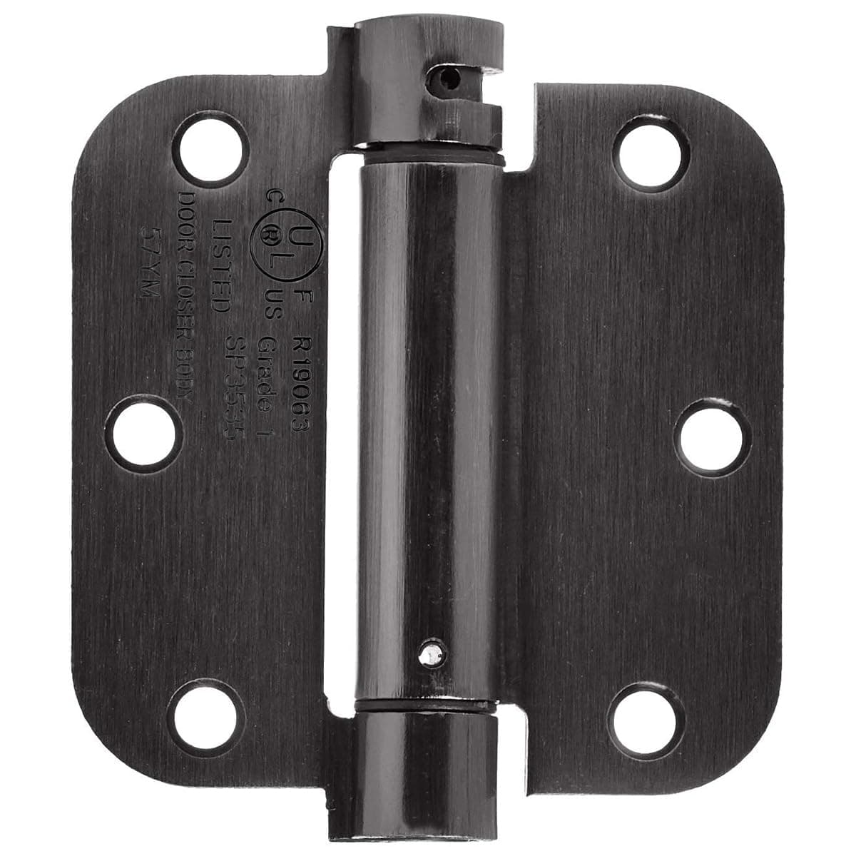 Amazon Basics Self-Closing Door Hinge, 3.5 Inch x 3.5 Inch, Oil-Rubbed Bronze, 1-Piece, Hardware Included