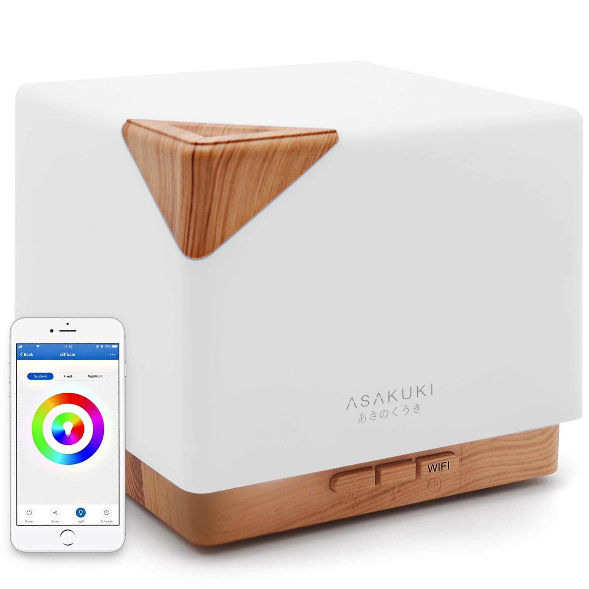 ASAKUKI Smart Wi-Fi Essential Oil Diffuser- App Control Compatible with Alexa,700ml Aroma Humidifier for Relaxing Atmosphere in Bedroom