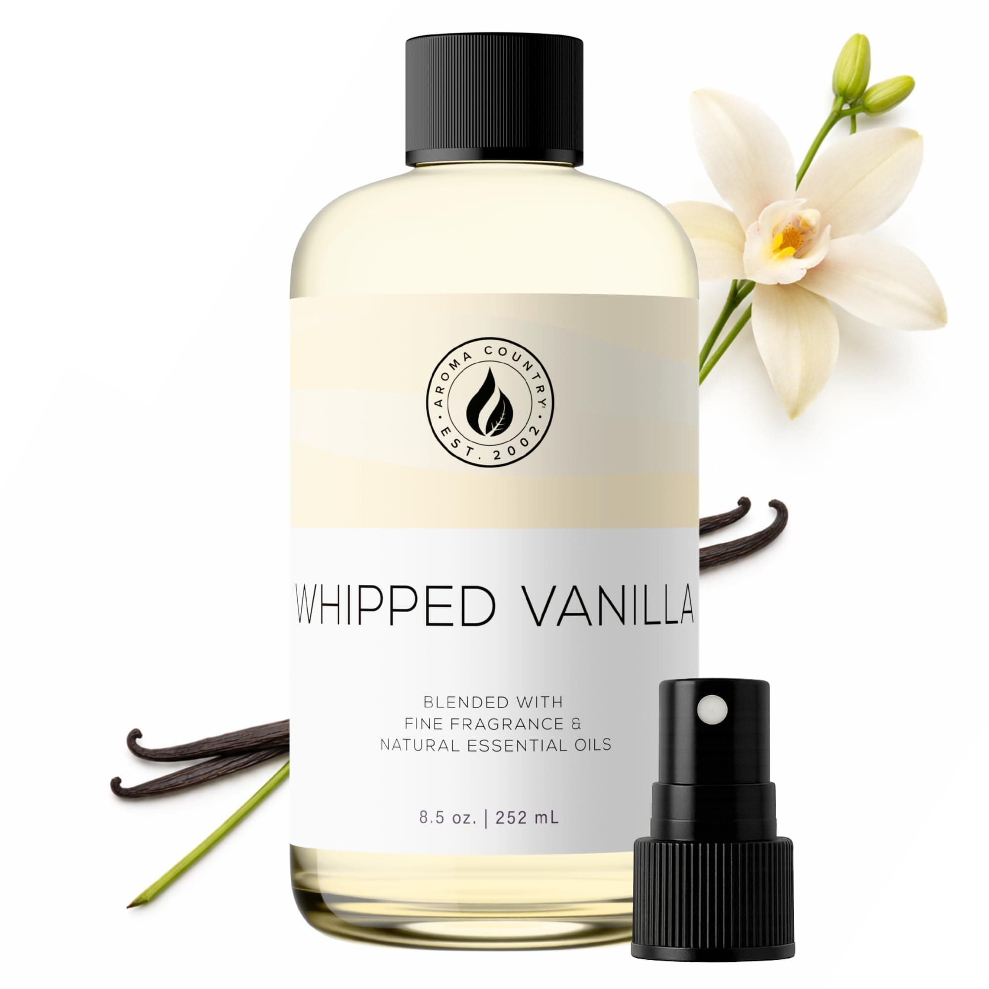Whipped Vanilla Diffuser Oil - Luxury Essential Oils for Diffuser Refill & Air Freshener Room Spray - Long-Lasting & Natural Home Fragrance, Vanilla Oil for Diffusers (8.5 Fl. oz)