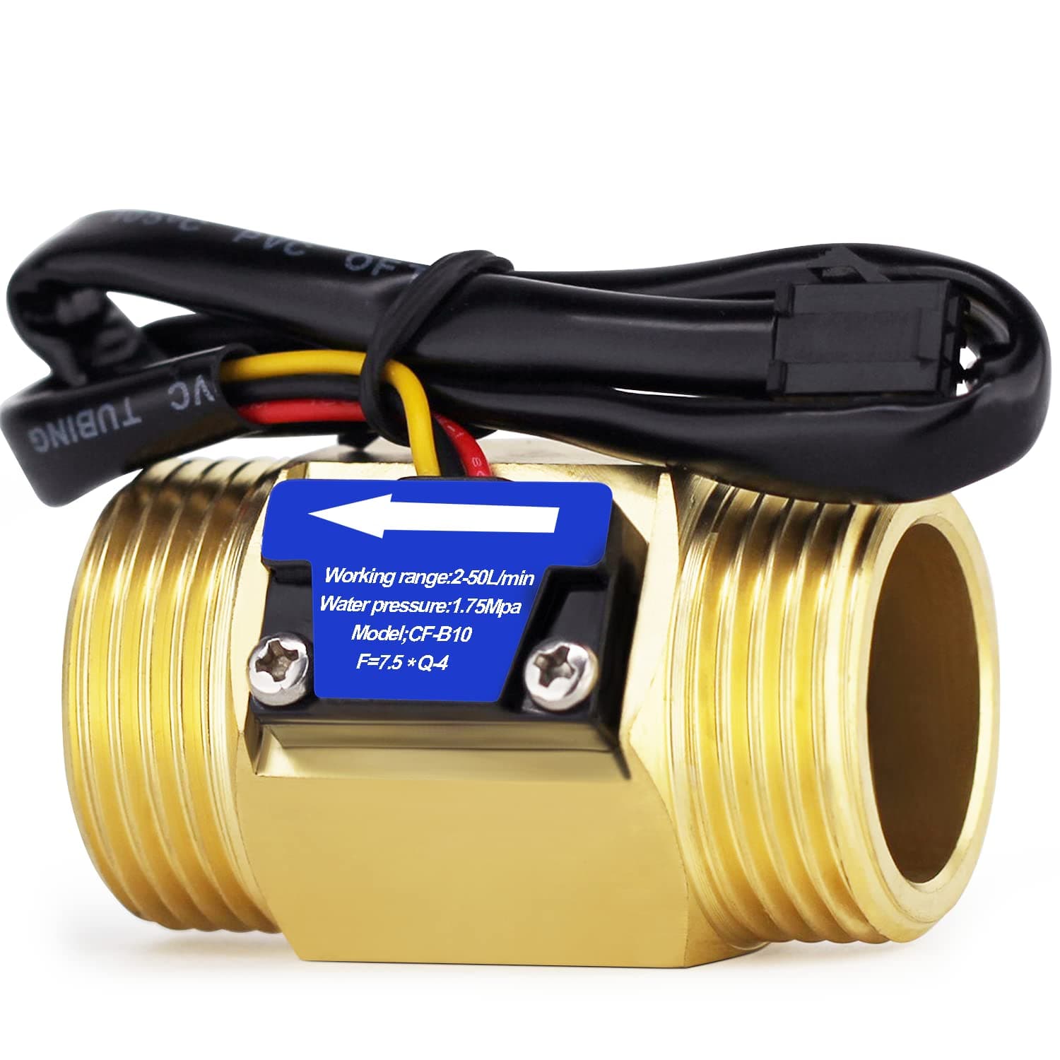 G1" Male Thread Water Flow Hall Sensor Switch Flowmeter Counter 2-50L/min