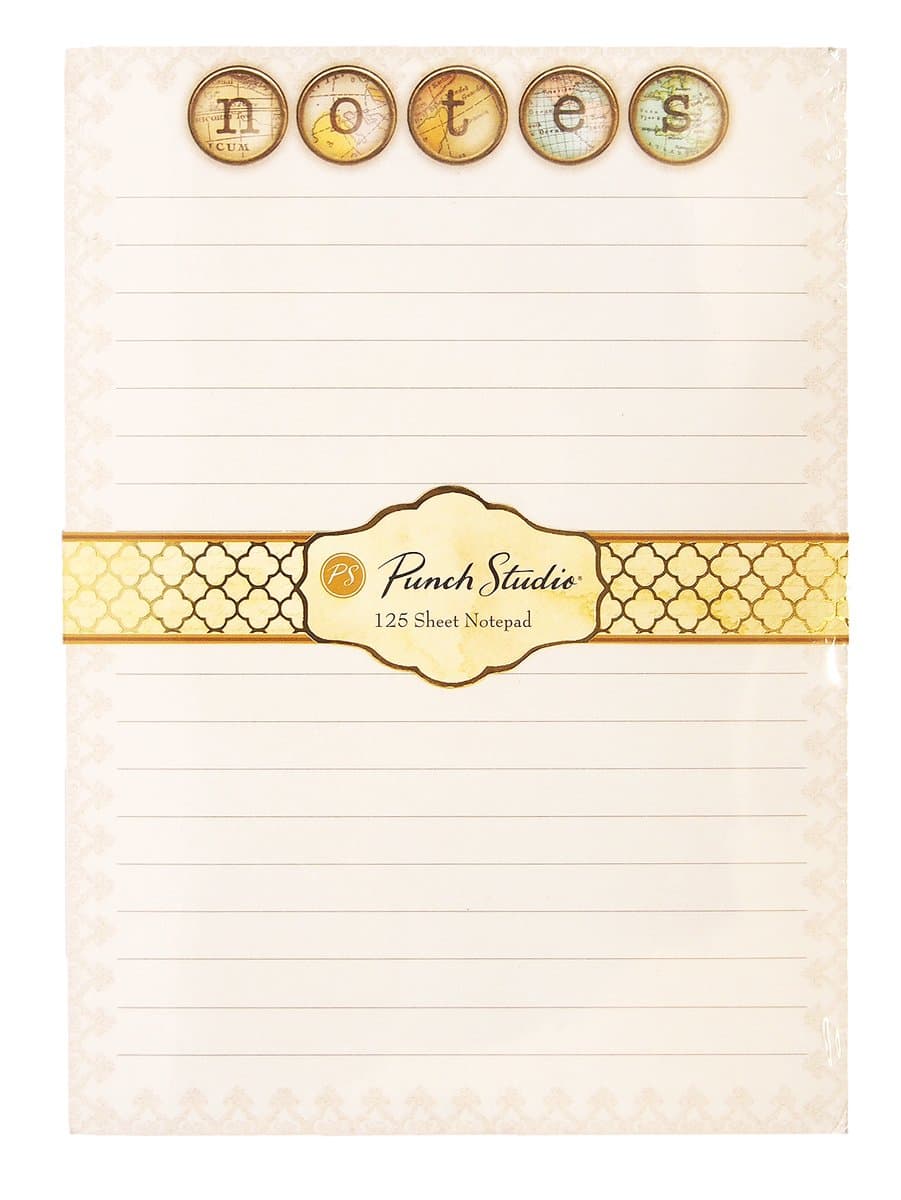 Typewriter Keys Notepad with Gold Gilded Edges by Punch Studio (5" x 7")