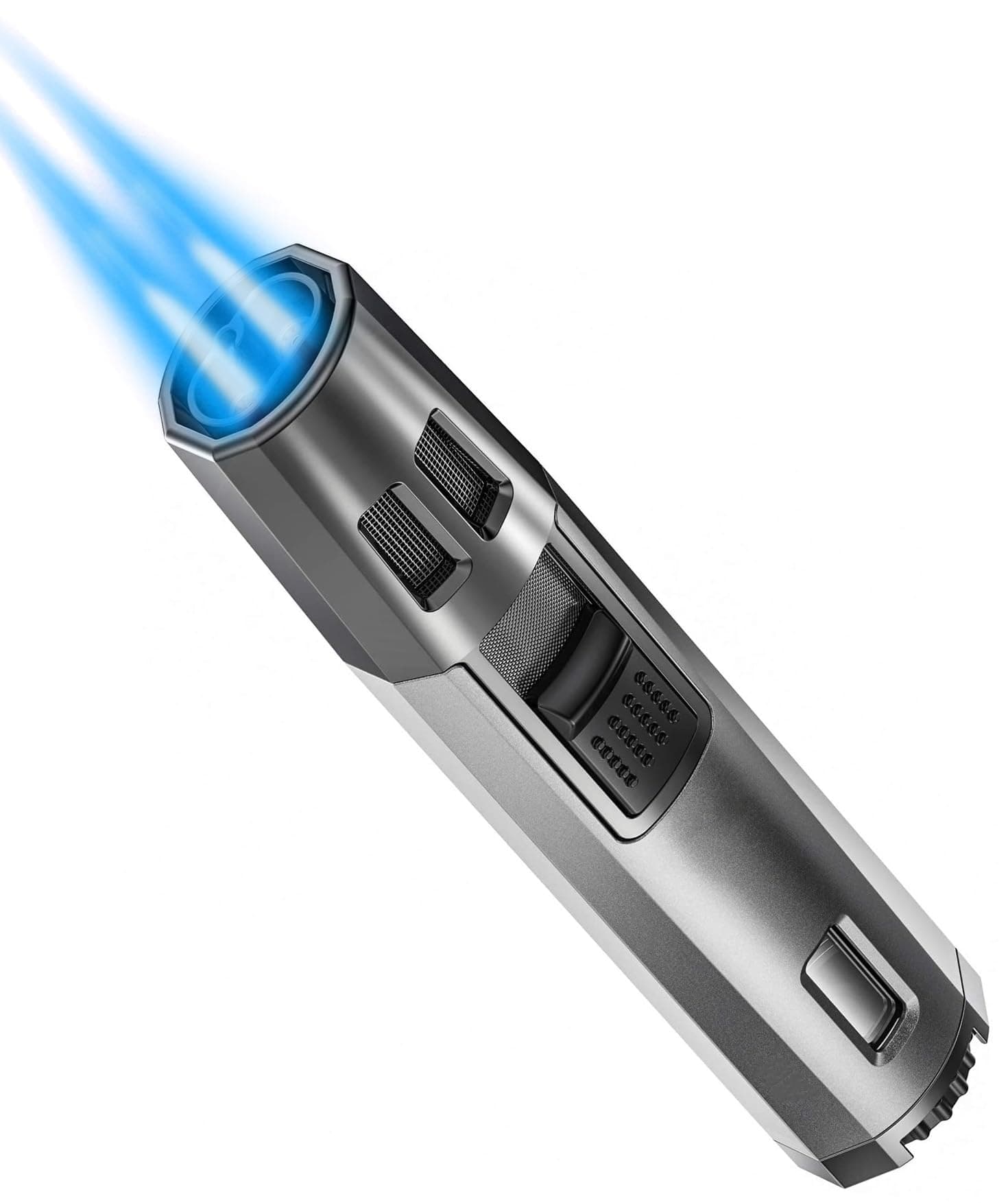 Torch Lighter Butane Lighter Refillable Jet Flame Torch Lighters Windproof Gas Long Torch Lighter Adjustable Butane Pen Lighter for Candles Grill BBQ Stove Camping(Gas Not Included)