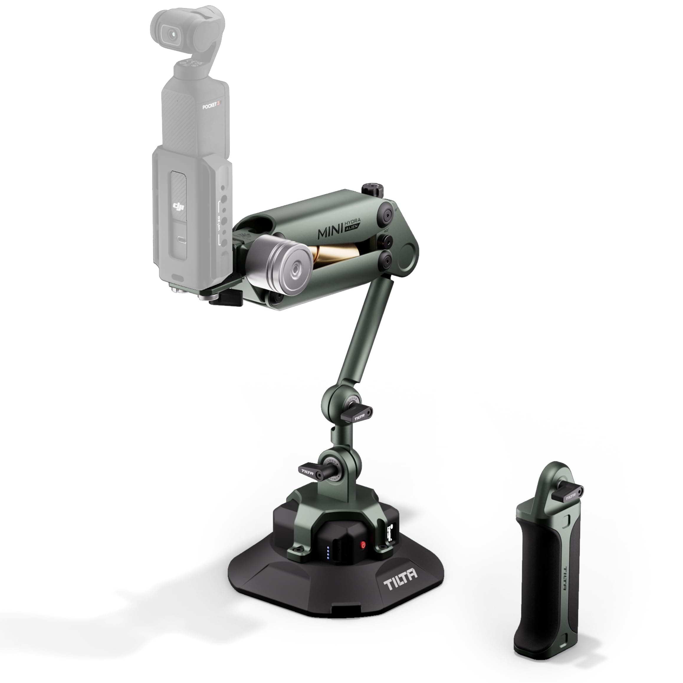 Hydra Alien Mini Ultimate Kit, Shock-absorbing Arm Set Compatible with DJI Action 3/4, DJI Pocket 3, X4/X3, iPhone with Khronos - Forest Green HDA-T15-C-FG