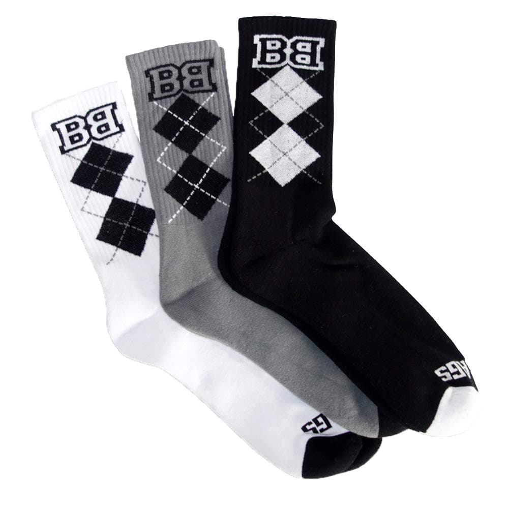 3 Pack Shades Socks - Black/White/Grey