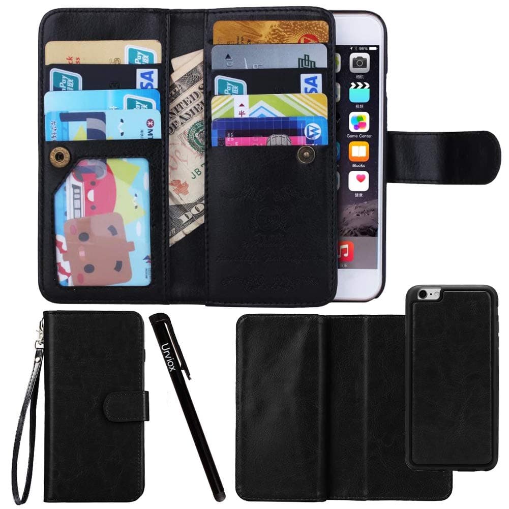 Urvoix for Apple iPhone 6 Plus / 6S Plus (5.5''), Wallet Leather Flip Card Holder Case, 2 in 1 Detachable Magnetic Back Cover iPhone6 Plus / iPhone6S Plus (NOT for iphone6)
