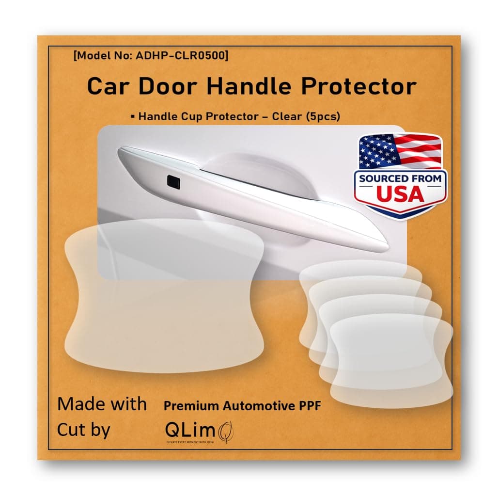 [3M]-5pcs Customized Car Door Handle Cup Protector Made with 3M Paint Protection Film, Sticker/Guard, Clear(Transparent), Anti Scratch, Universal Fit for Most Cars (Clear/5pcs)