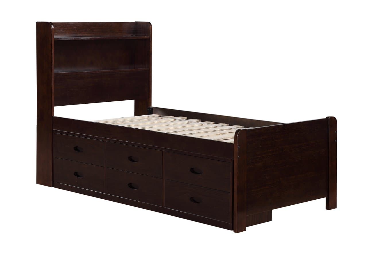 Boraam Captain's Bed, Twin, Cappuccino