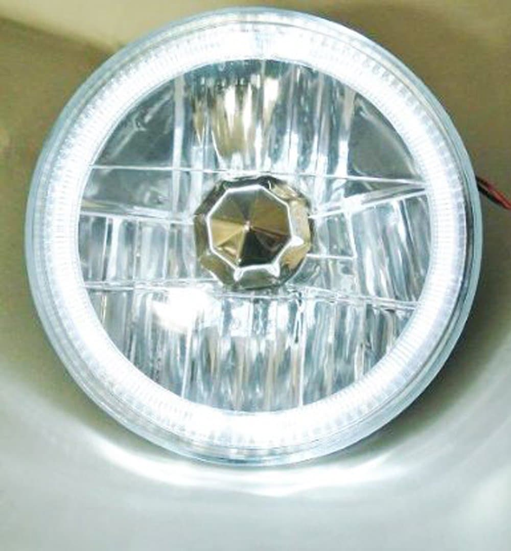7in Round Universal type Headlamp Conversion with Halo Ring-clear (Left+right)