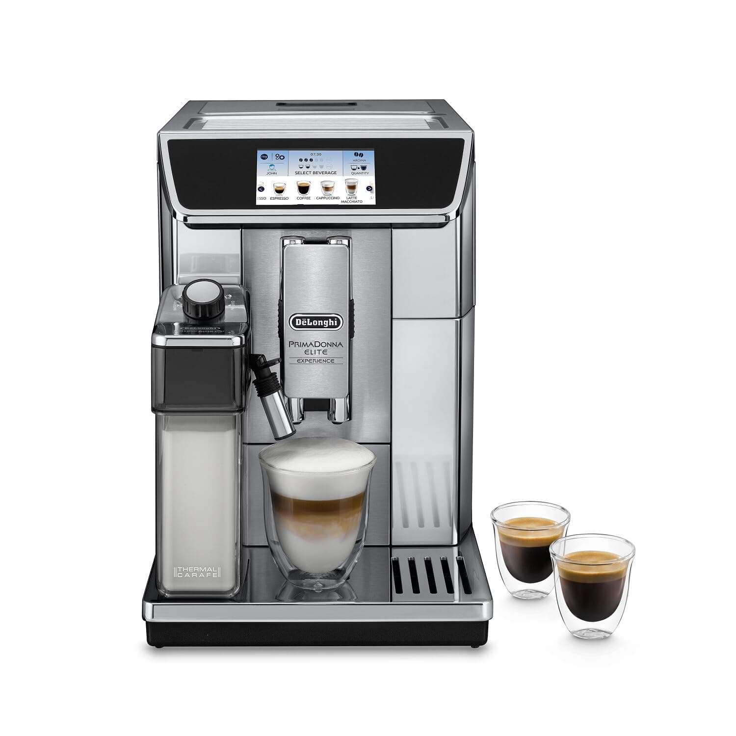 PRIMADONNA Elite Fully Automatic Coffee Machine, 18+ Functions, Bean-to-Cup Espresso Maker for Americano, Cappuccino, Latte, Macchiato & More, Touch Control, Precision Grinding,ECAM650.85.MS