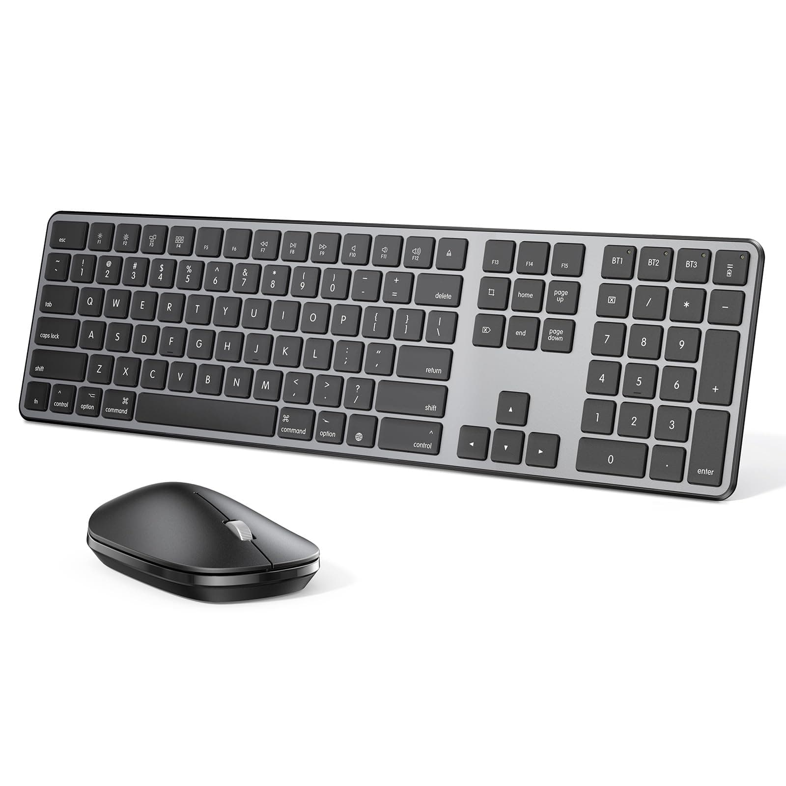 Bluetooth Keyboard and Mouse for Mac, OMOTON Wireless Multi-Device Keyboard with Numeric Keypad, Keyboard and Mouse Combo, for MacBook Pro/Air, iMac, iMac Pro, Mac Mini, Mac Pro Laptop and PC
