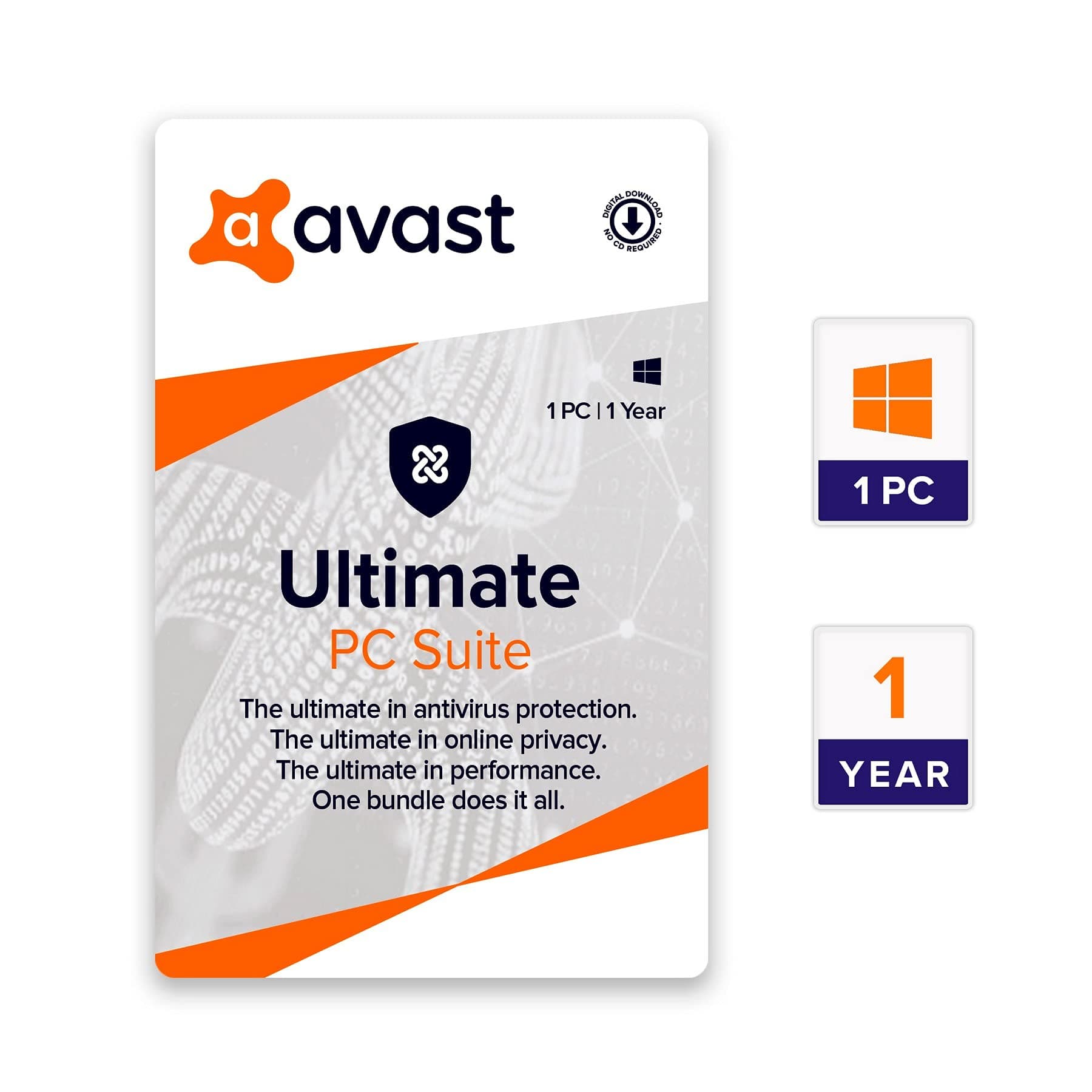 Avast Ultimate PC Suite (Premium Total PC Security) (1 PC | 1 Year) (Email Delivery in 24 hours- No CD)