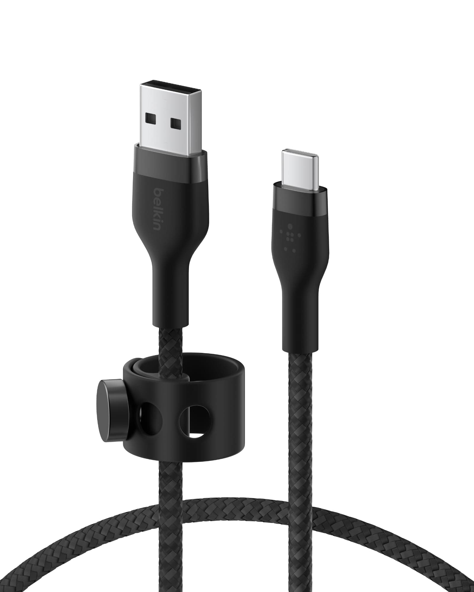 Belkin BoostCharge Pro Flex Braided USB-C to USB-A Cable (1M/3.3FT) USB-IF Certified Fast Charging Cable for iPhone 17, iPhone 17 Pro, iPad, Galaxy S25, Note, Pixel, Nintendo Switch 2 & More - Black