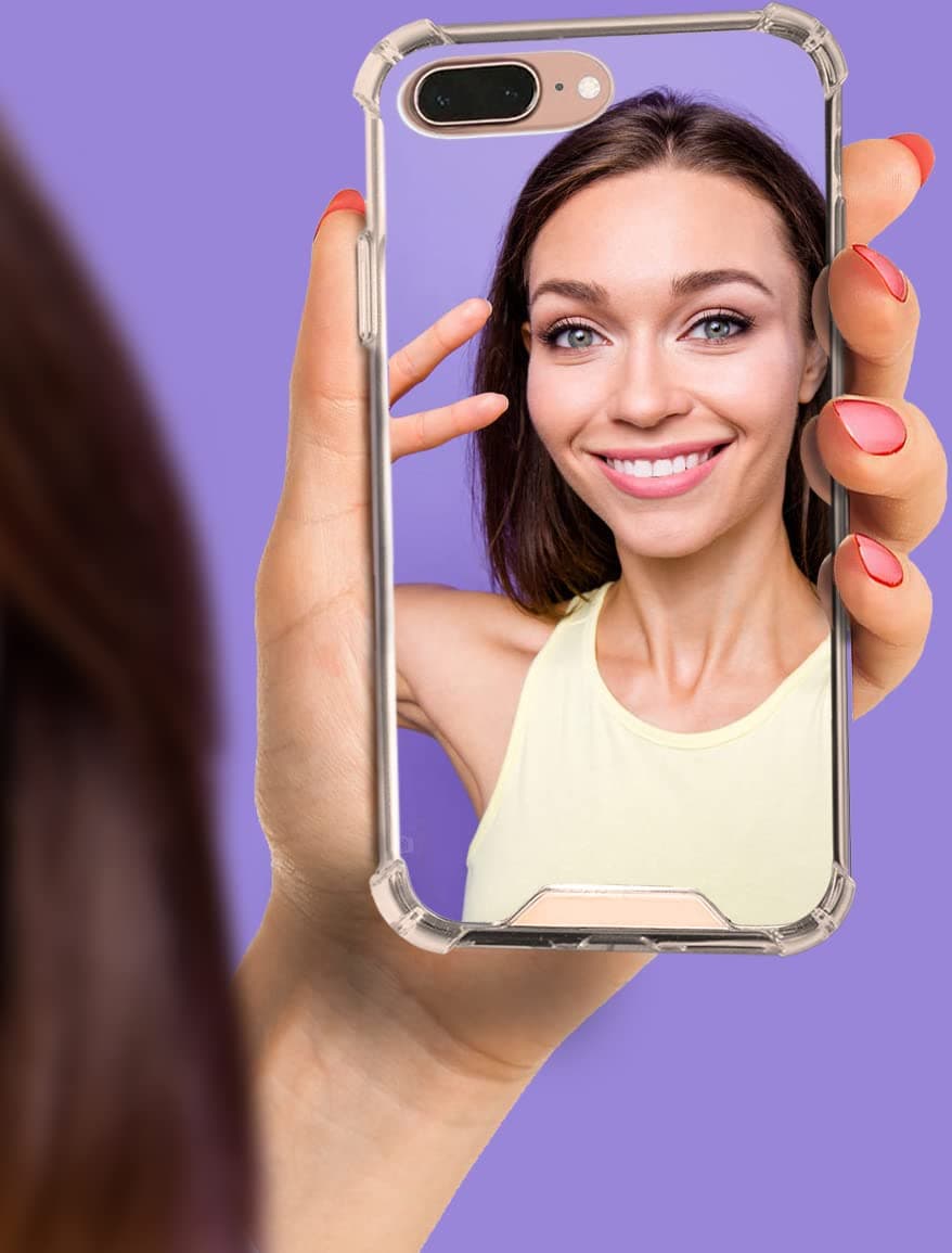 VIROMO iPhone Mirror Case with Shockproof Soft Corners, Bye Bye Pocket Mirror, Cute Slim case for Girls and Women (for iPhone 7 Plus/ 8 Plus)