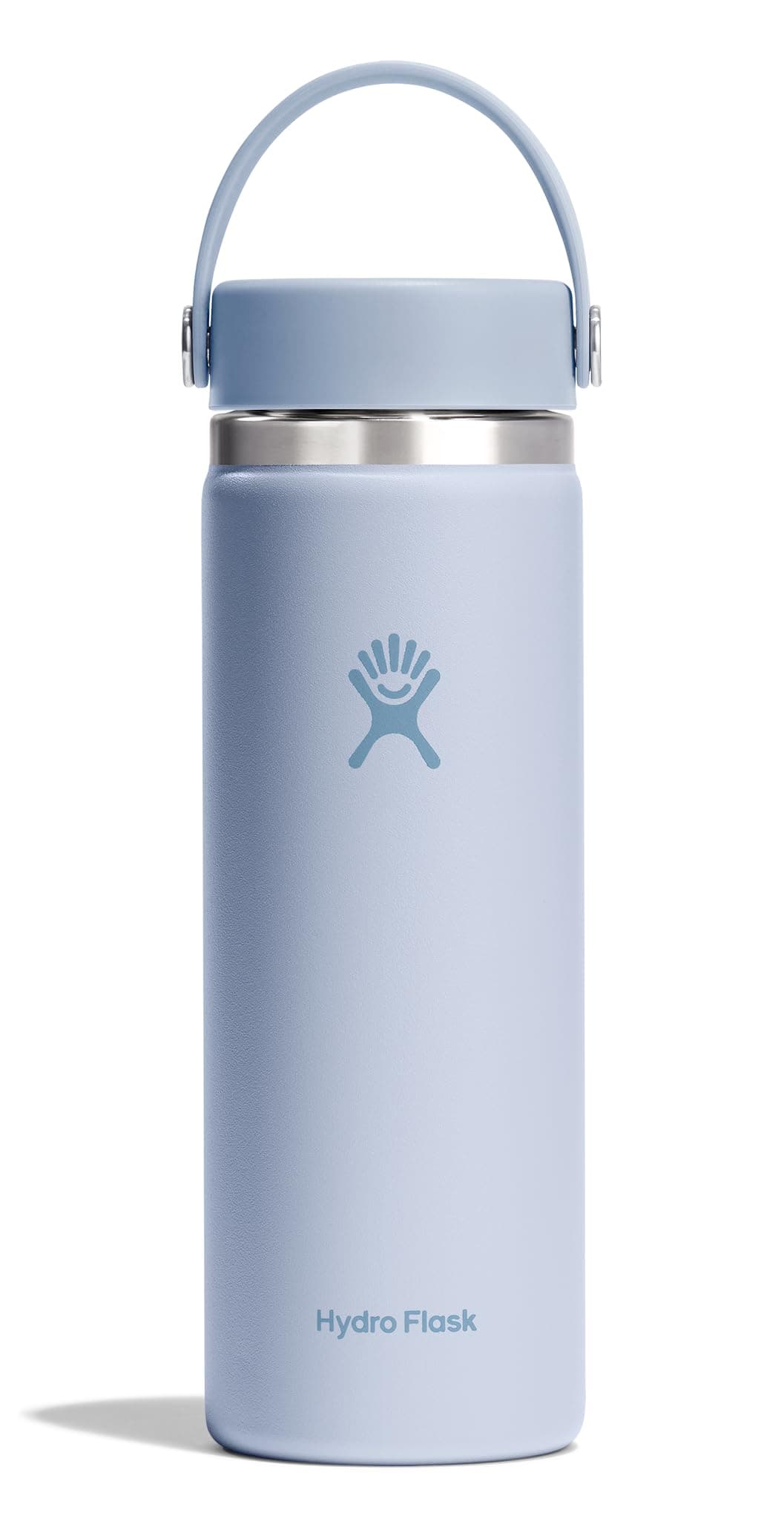 Water Bottle - Insulated Stainless Steel - Wide Mouth Flex Lid, Non Spill, Leakproof and Refillable in 20 Oz Surf Blue