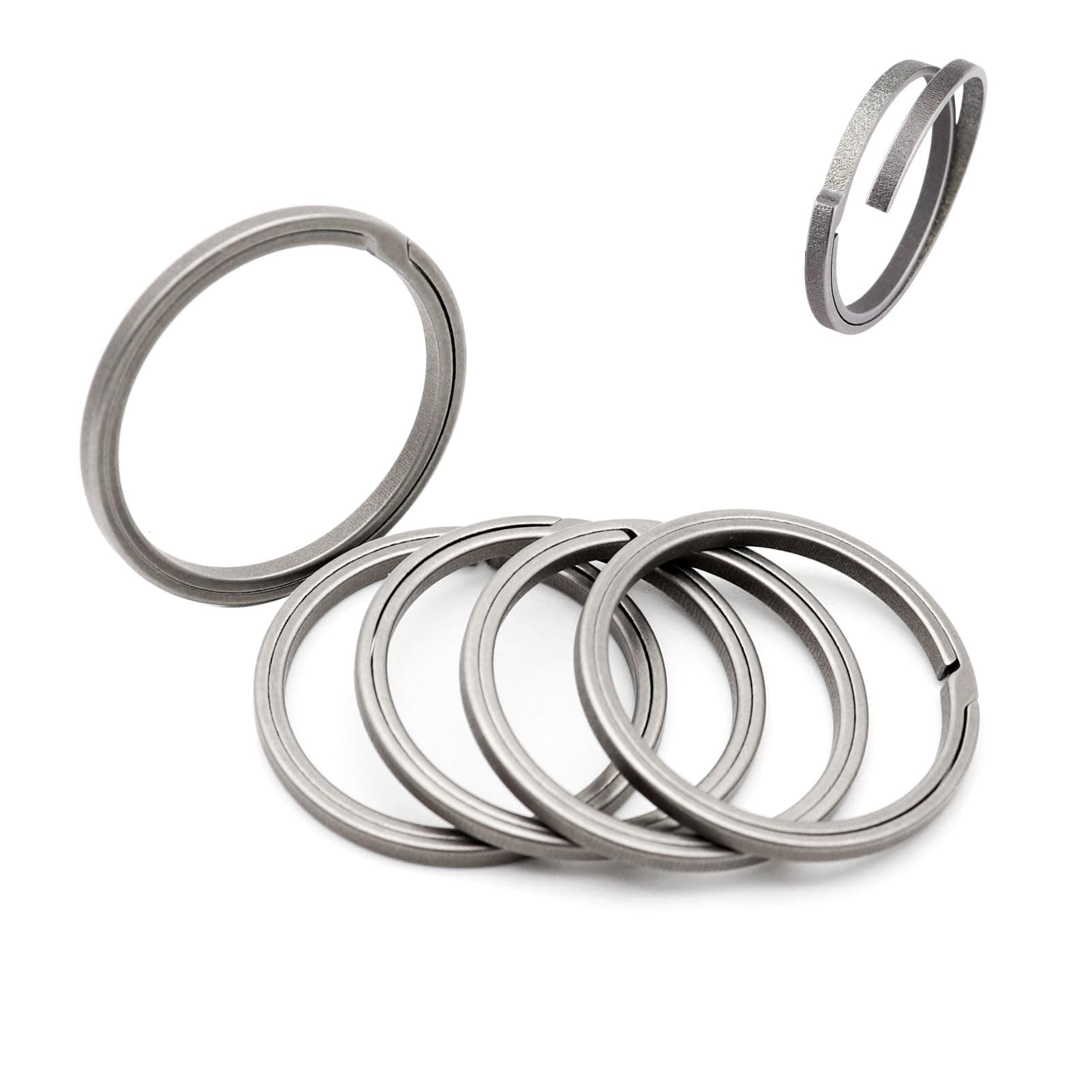 Titanium Key Rings Heavy Duty Side Push Split Key Chain Rings for Key Carabiner Quick Release Keychain Rings