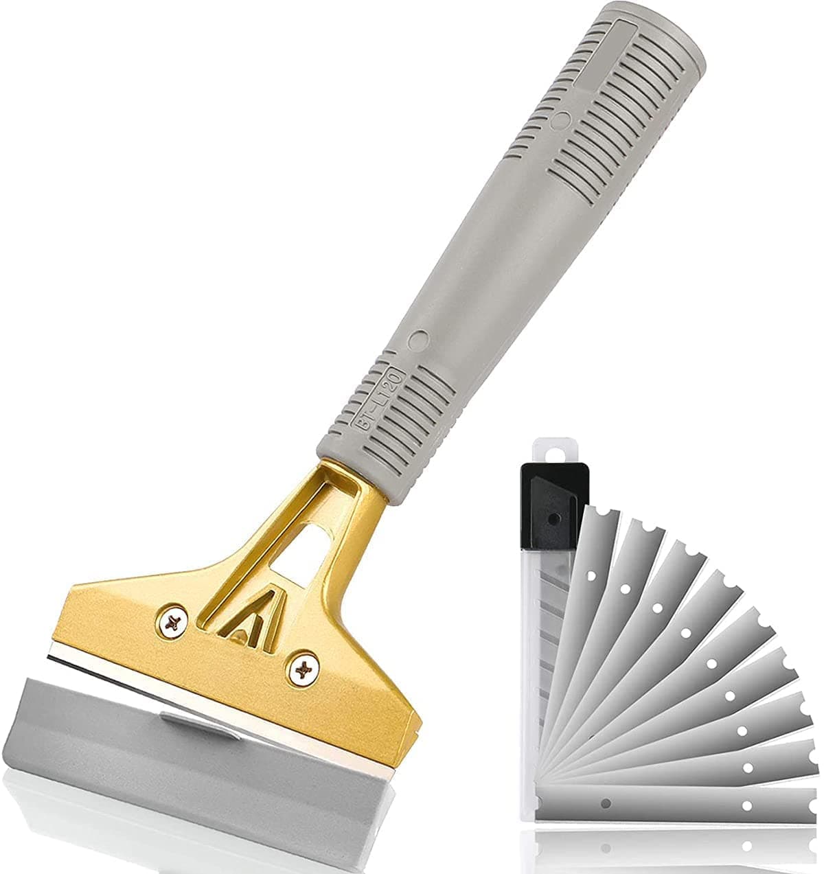 Minta Scraper Tool, Razor Blade Scraper, With 10 Pcs Extra Metal Blades, Window Glass Sticker Remover, Multi Purpose Duty Scraper, For Window Stove Windshield Aquarium Tile Floor Wall Cleaning